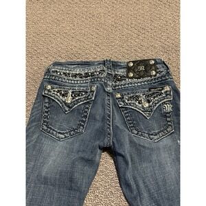 Y2K Miss Me Jeans Womens 26 X 17 Capris Easy Crop Blue Stretch Denim Boot Clean‎